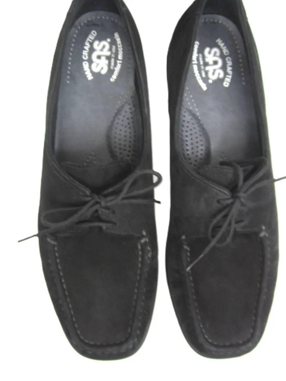 SAS Size 10.5 M Medium 10.5M Petra Charcoal Black Lace Up Nubuck Oxford Loafer